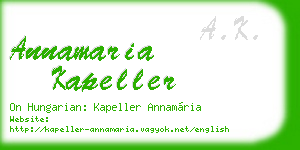 annamaria kapeller business card